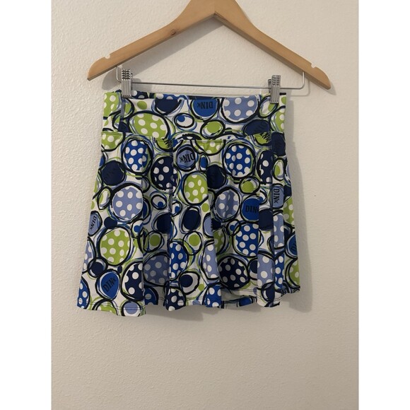 Pickleball Bella Skirt Blue White Women’s Size 1 Small Dink Spellout Skort EUC - Picture 1 of 7